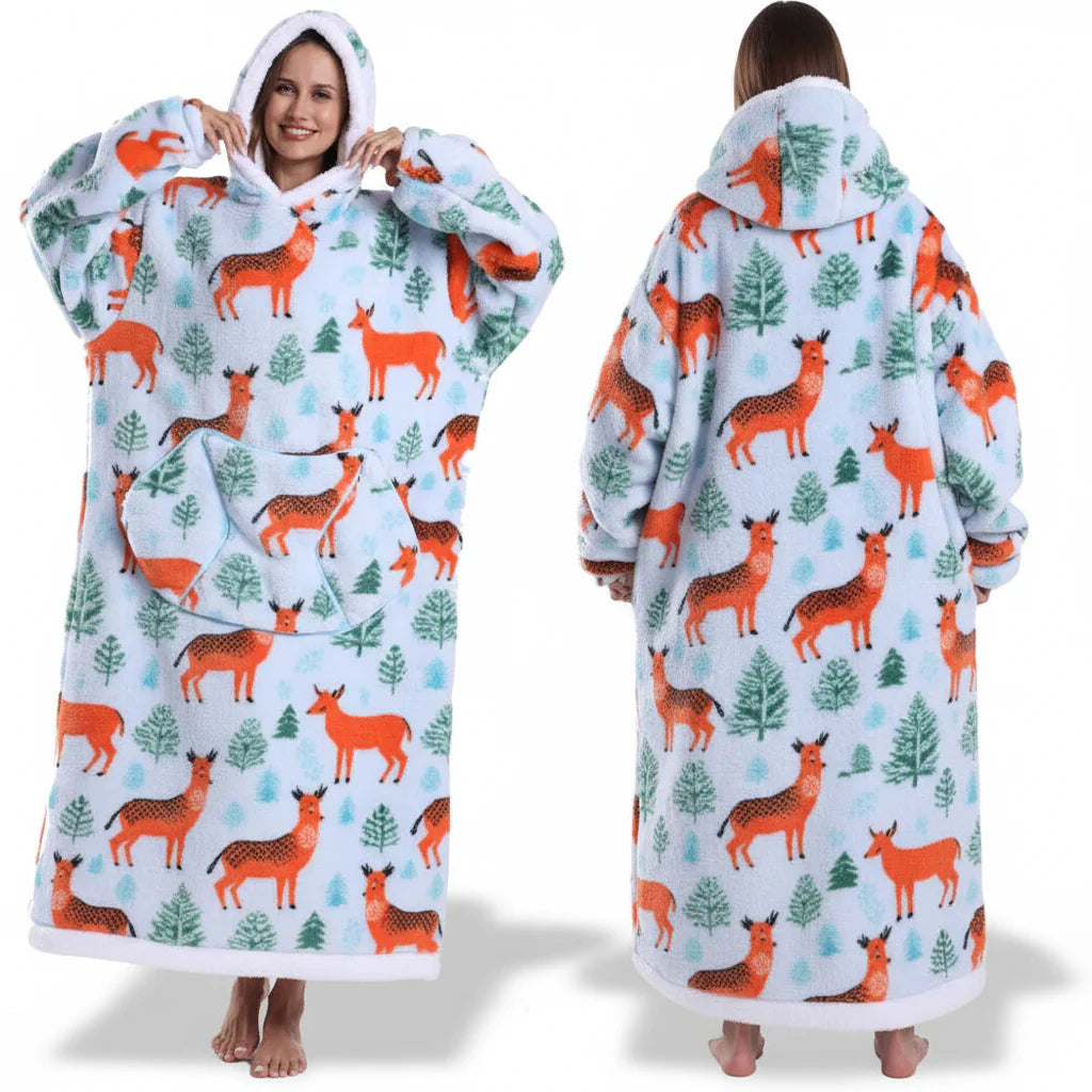 Cozy Fleece Halloween Hooded Blanket Sweatshirt