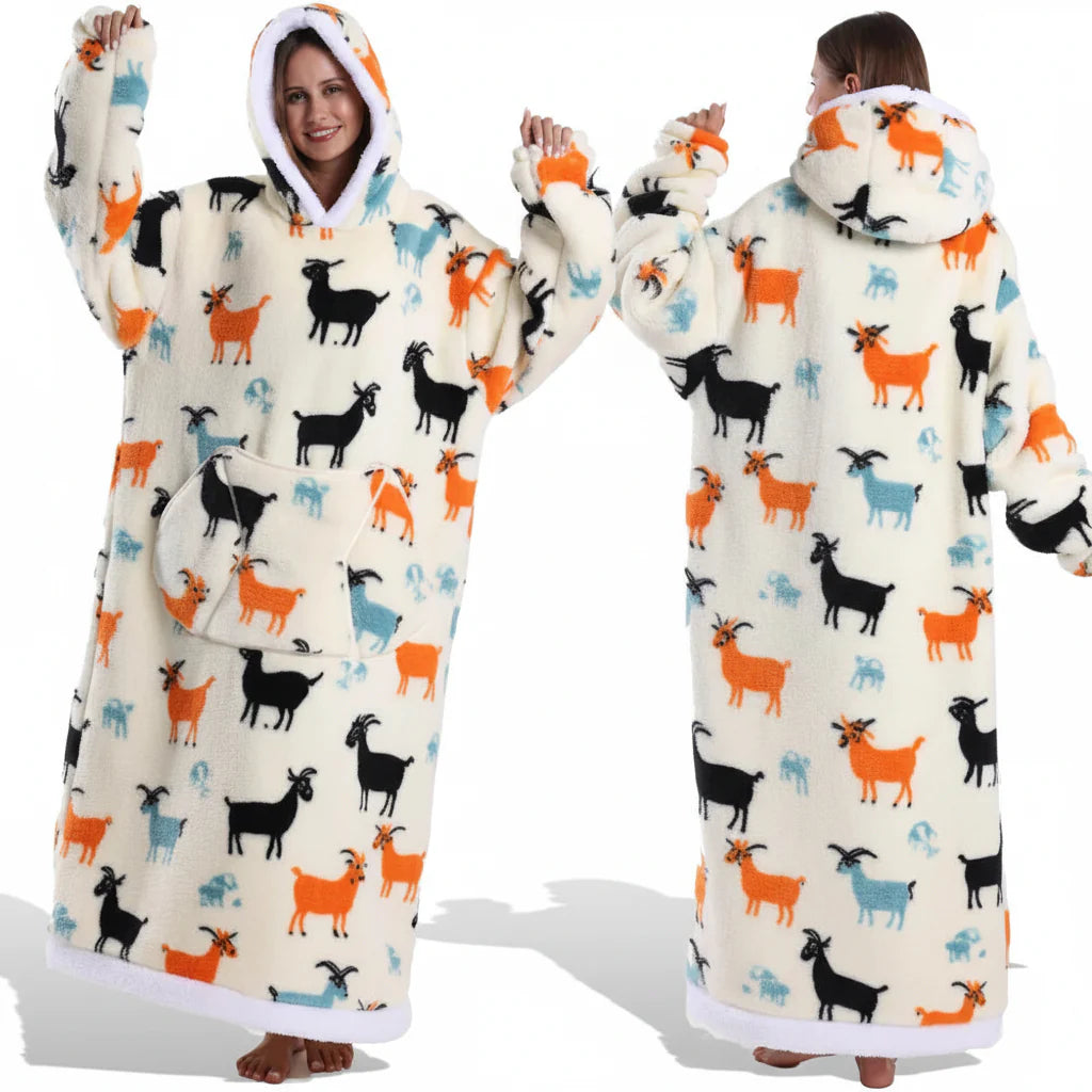 Cozy Fleece Halloween Hooded Blanket Sweatshirt