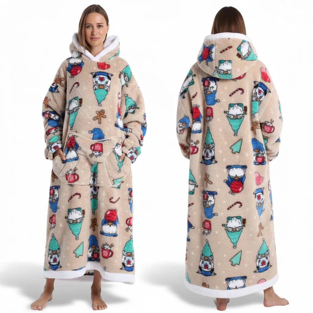 Cozy Fleece Halloween Hooded Blanket Sweatshirt
