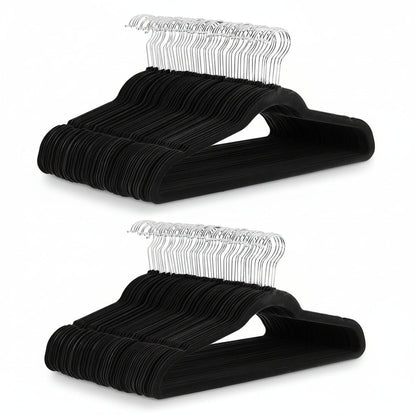 Premium Velvet Hangers Non Slip Closet Organizers Set