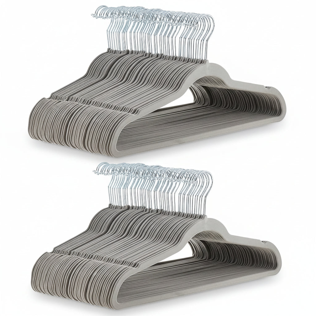 Premium Velvet Hangers Non Slip Closet Organizers Set