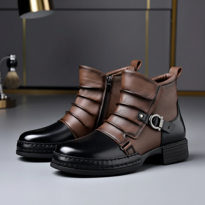 Men's Leather Ankle Boots Side Zip Smart Boots
