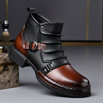 Men's Leather Ankle Boots Side Zip Smart Boots