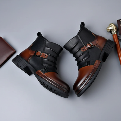Men's Leather Ankle Boots Side Zip Smart Boots
