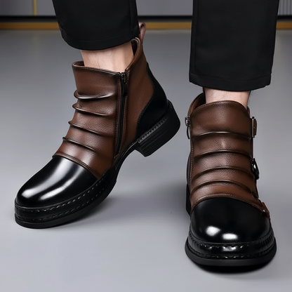 Men's Leather Ankle Boots Side Zip Smart Boots