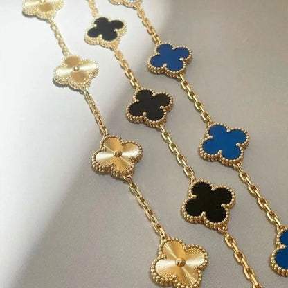 Delicate Flower Charm Bracelet 14K Gold Plated Stainless Steel
