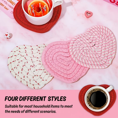 Round Protective Table Mats Heart Shape Coasters