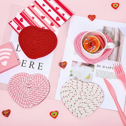 Round Protective Table Mats Heart Shape Coasters