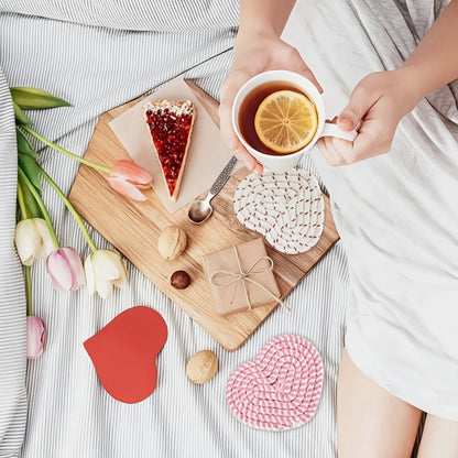 Round Protective Table Mats Heart Shape Coasters