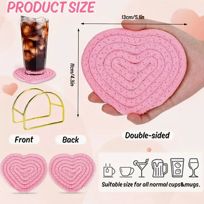 Round Protective Table Mats Heart Shape Coasters