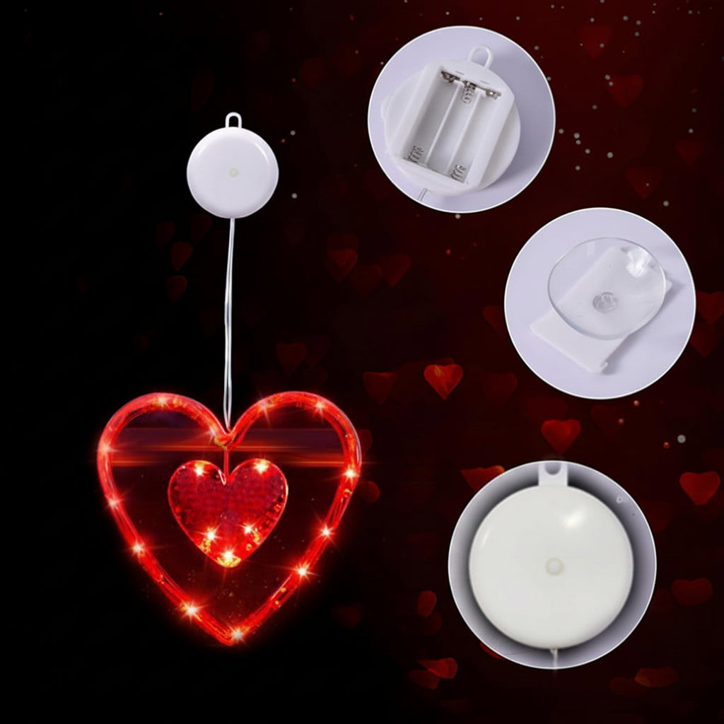 Lovely Heart Shaped LED Window Lights