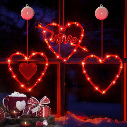 Lovely Heart Shaped LED Window Lights