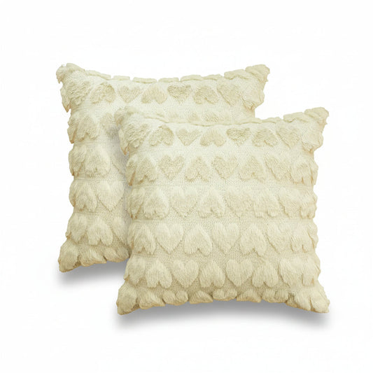 Lovely Heart Print Pink Cushion Covers - Lusomart