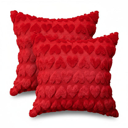 Lovely Heart Print Pink Cushion Covers
