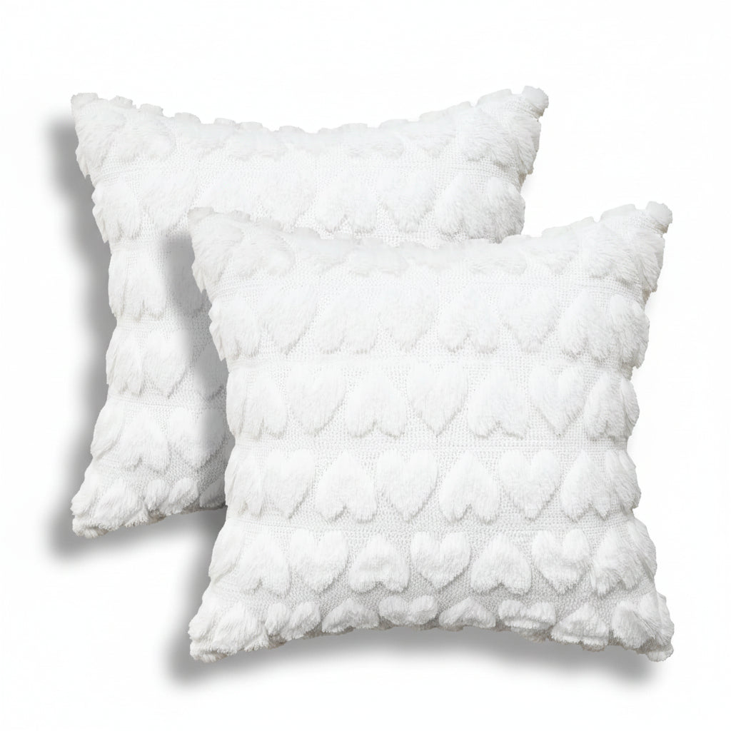 Lovely Heart Print Pink Cushion Covers