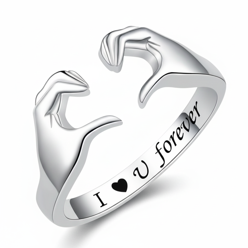 Simple Elegant White Gold Plated Love Ring - Lusomart