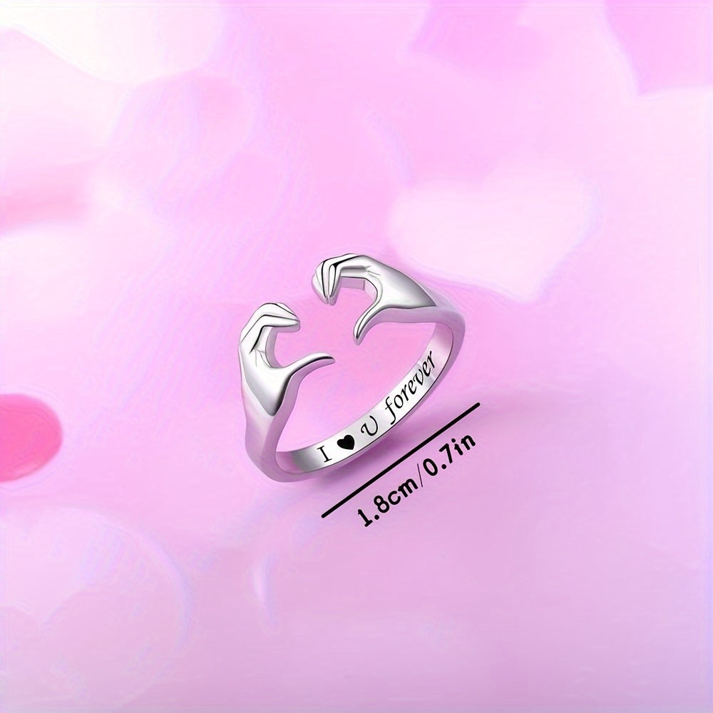 Simple Elegant White Gold Plated Love Ring