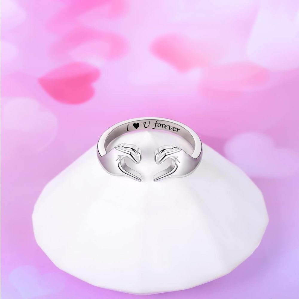 Simple Elegant White Gold Plated Love Ring