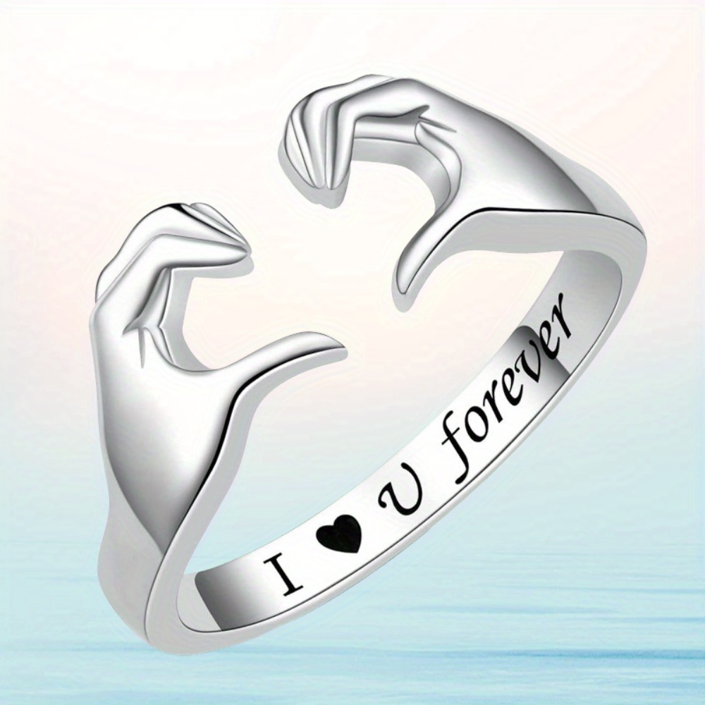 Simple Elegant White Gold Plated Love Ring