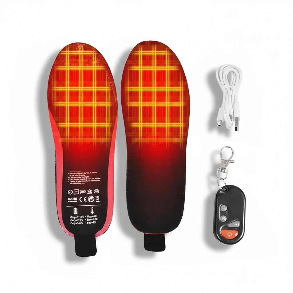 Warm Rechargeable Shoe Insoles with Remote Control - Lusomart