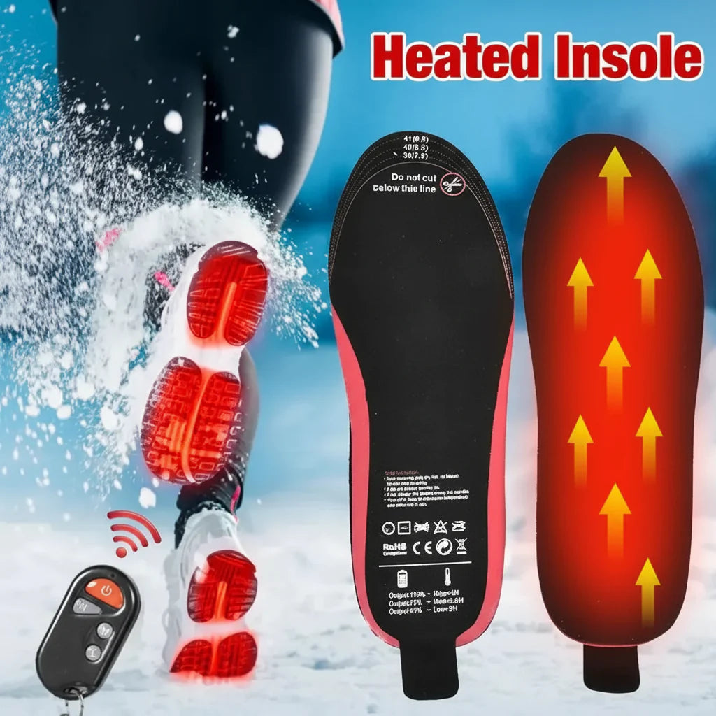 Warm Rechargeable Shoe Insoles with Remote Control