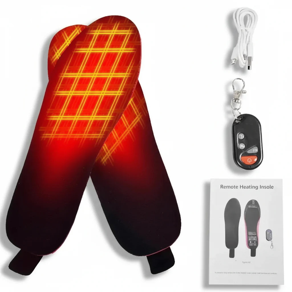 Warm Rechargeable Shoe Insoles with Remote Control