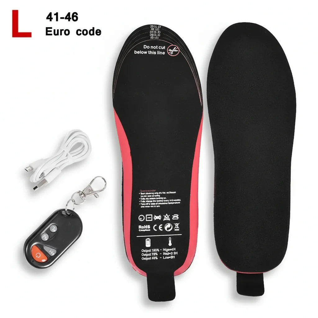 Warm Rechargeable Shoe Insoles with Remote Control