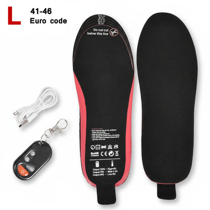 Warm Rechargeable Shoe Insoles with Remote Control