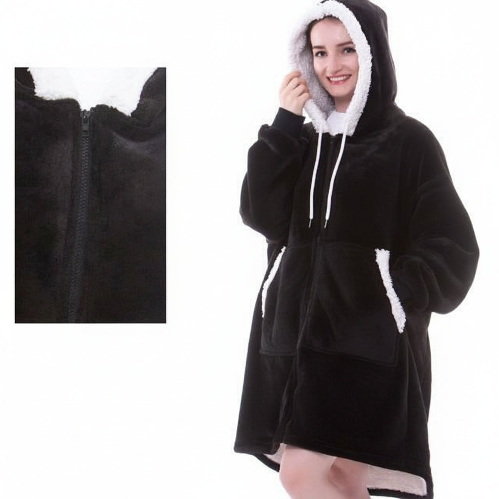 Soft Plush Hooded Fleece Blanket