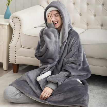 Soft Plush Hooded Fleece Blanket