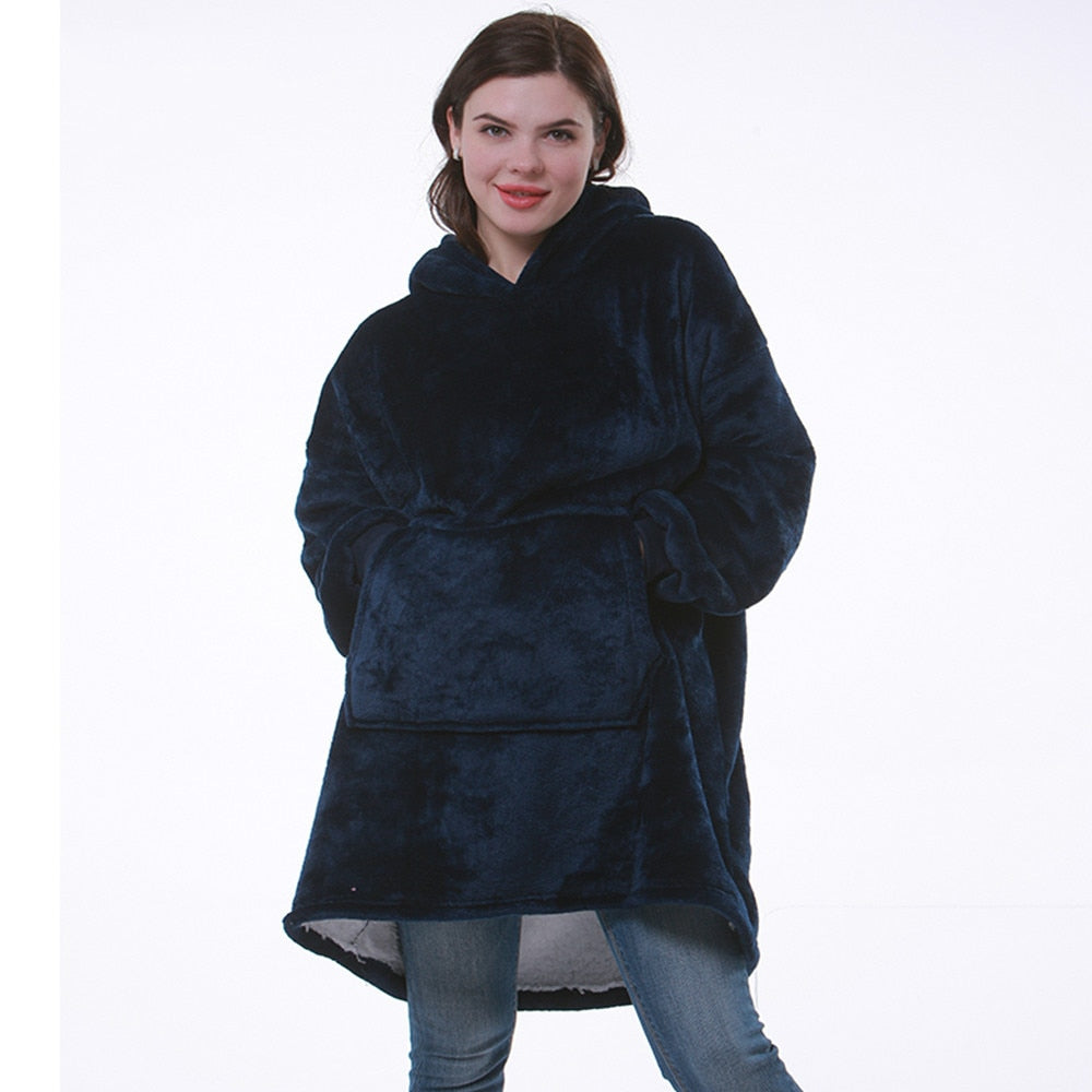 Soft Plush Hooded Fleece Blanket