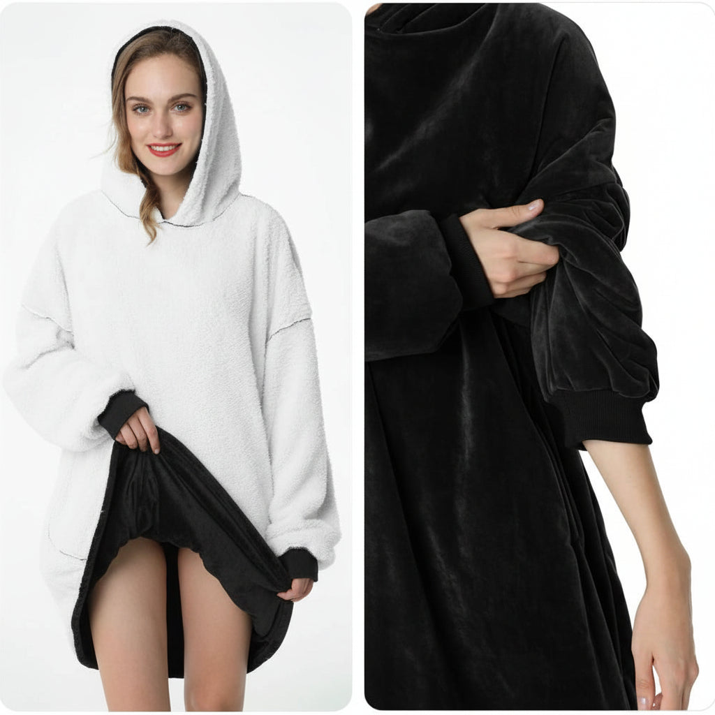 Soft Plush Hooded Fleece Blanket