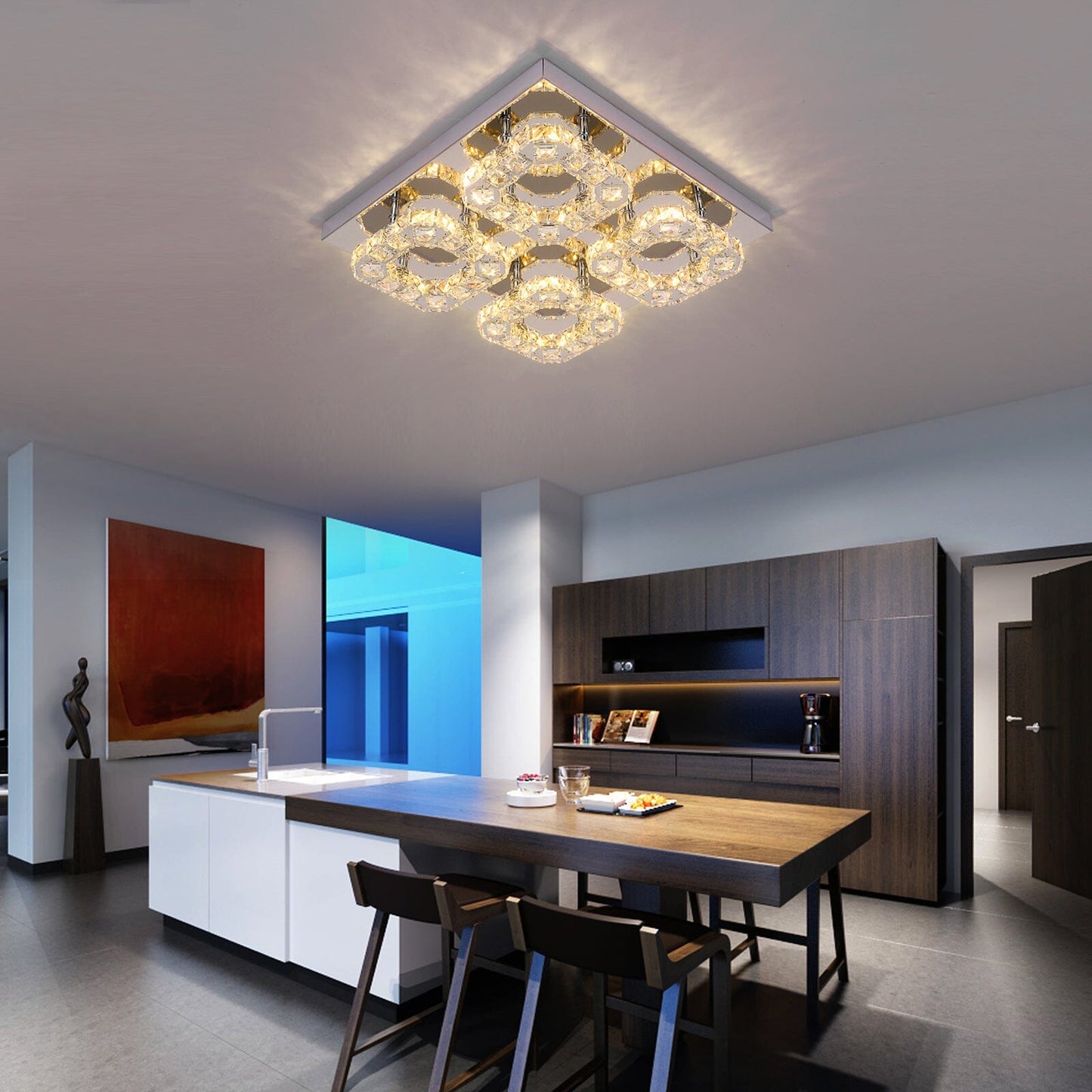 Elegant Four Light Crystal Chandelier