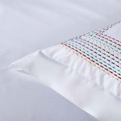 Colorful Stitched Cotton Bedroom Sheet Set