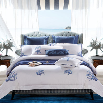 Luxurious Egyptian Cotton Embroidered Bed Set - Lusomart