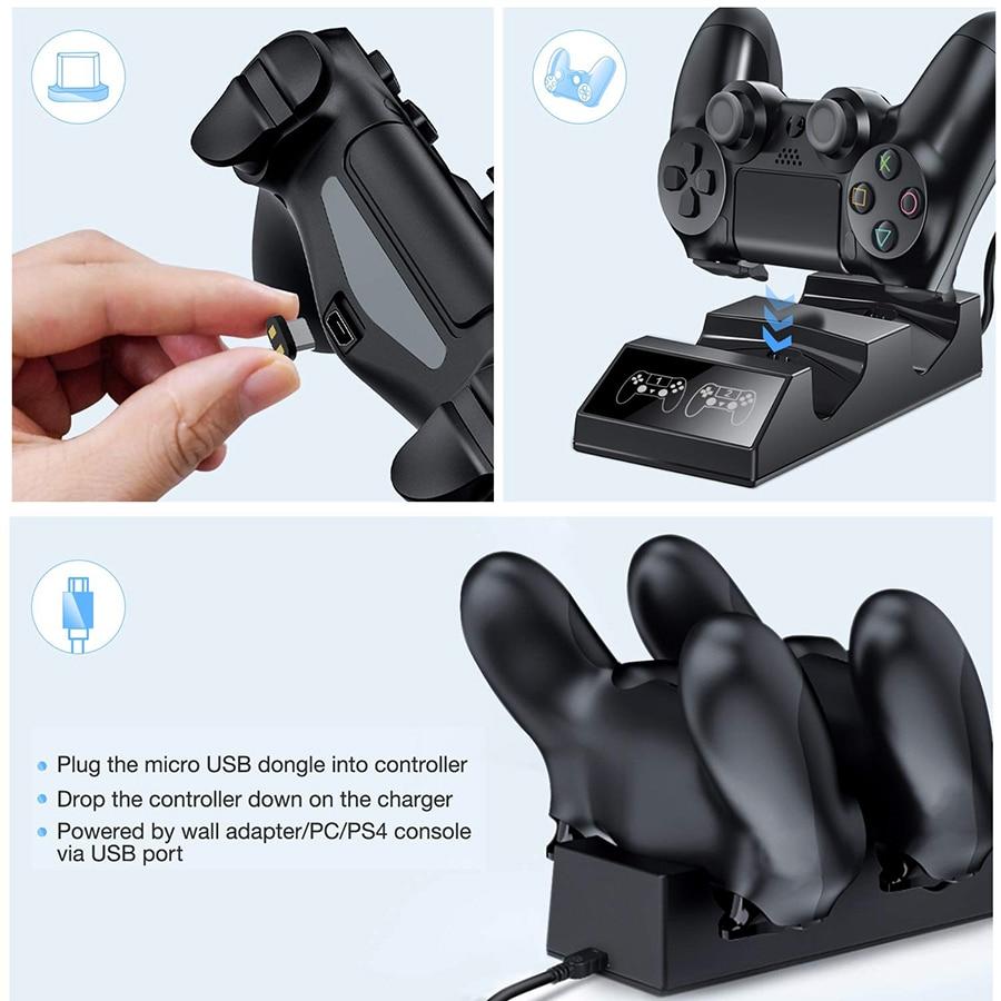 Fast PS4 Controller Charging Station, 3 Hour Power