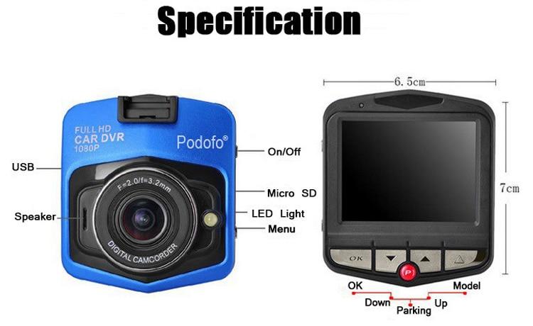 High Definition 1080P Car Dash Cam With 16GB Card