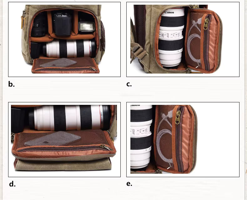 Waterproof Canvas Travel Camera Bag
