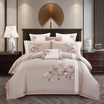 Premium Egyptian Cotton Embroidered Bed Set - Lusomart