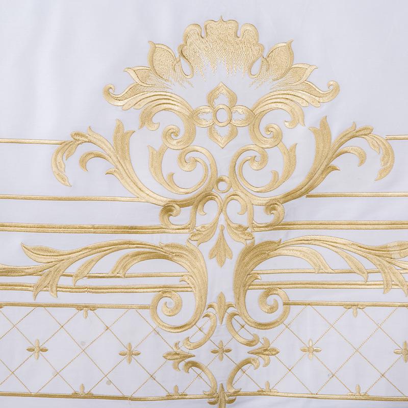 Classic Embroidered White Cotton Bed Sheet Set