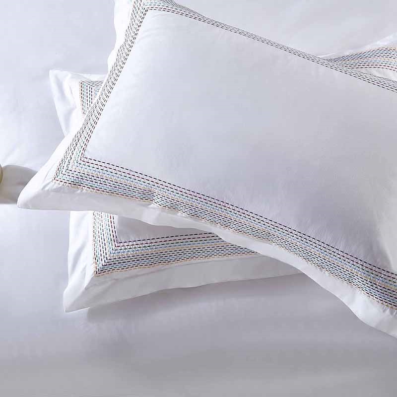 Colorful Stitched Cotton Bedroom Sheet Set