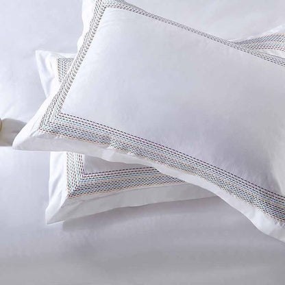 Colorful Stitched Cotton Bedroom Sheet Set