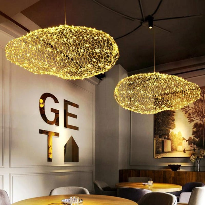 Vintage Metal Cloud Lamp with Twinkling LED Lights