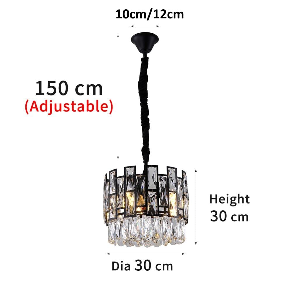 Luxury Crystal Drop LED Ceiling Light in Silver Stainless