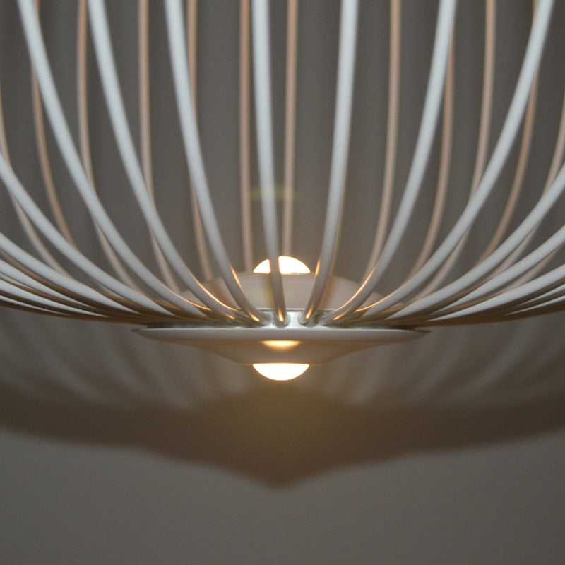 Colorful Spoke Pendant Light With Glass Shade