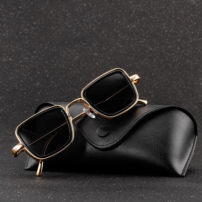 Trendy Steampunk Metal Aviator Sunglasses Polarized Lenses