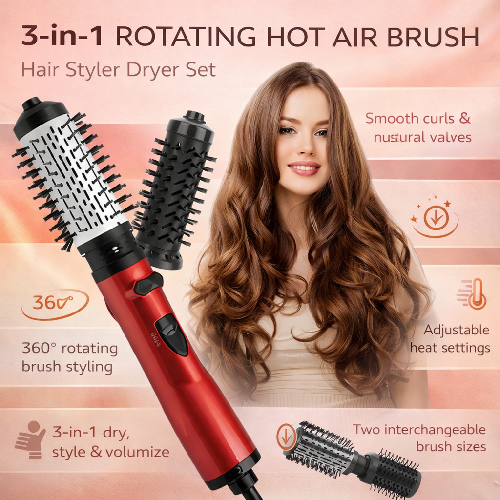 Fast Hot Air Styling Brush Dryer Kit