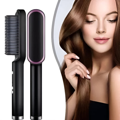 Electric Hair Straightener Heating Brush Styler