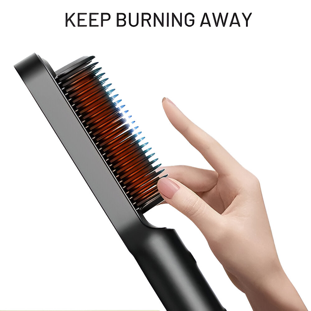 Electric Hair Straightener Heating Brush Styler
