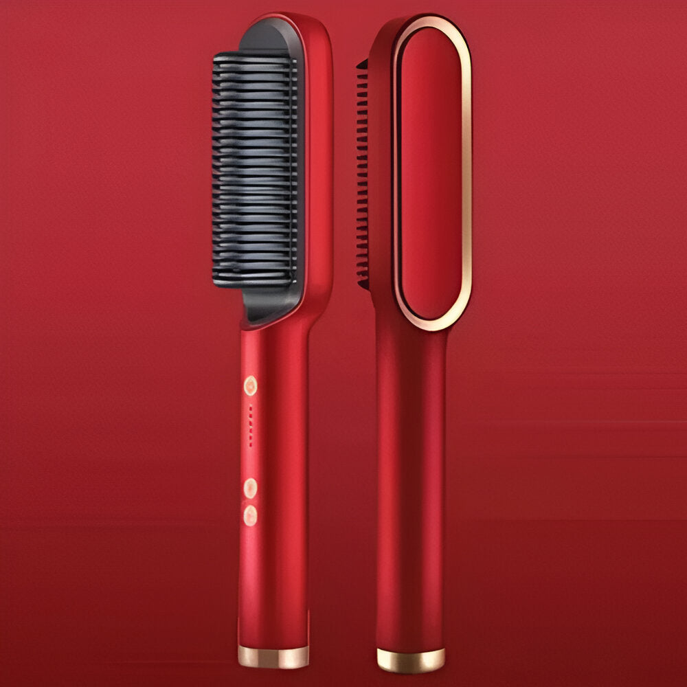 Electric Hair Straightener Heating Brush Styler